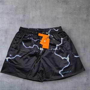 YoungLA Black Shorts with Lightning Design